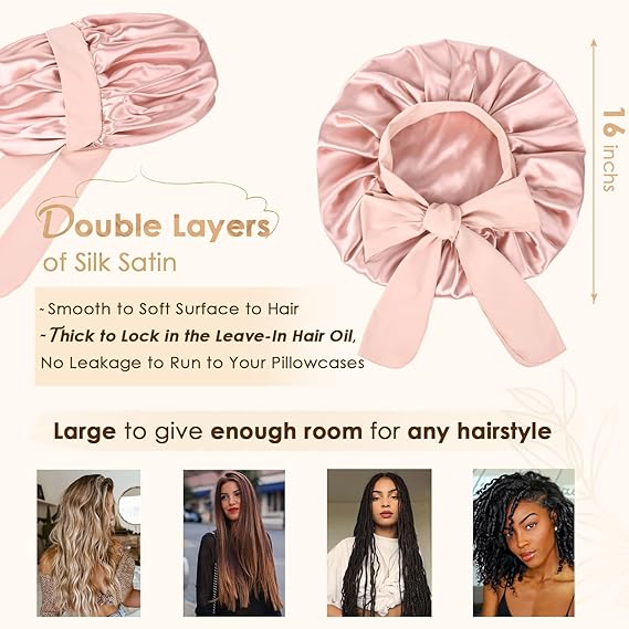 Luvoria Satin Sleep Bonnet for overnight hair protection – view 7